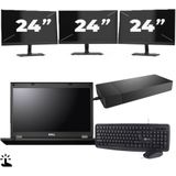 Fujitsu Lifebook E5510 - Intel Core i7-10e Generatie - 15 inch - Touch - 16GB RAM - 256GB SSD - Windows 11 Home + 3x 24 inch Monitor Zichtbaar gebruikt