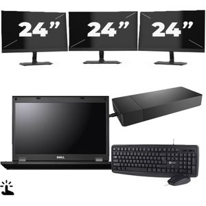 Fujitsu Lifebook E5510 - Intel Core i7-10e Generatie - 15 inch - Touch - 16GB RAM - 256GB SSD - Windows 11 Home + 3x 24 inch Monitor Zichtbaar gebruikt