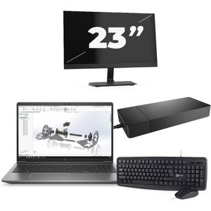 HP ZBook Power G8 - Intel Core i7-11e Generatie - 15 inch - 16GB RAM - 256GB SSD - Windows 11 + 1x 23 inch Monitor Zichtbaar gebruikt
