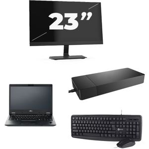 Fujitsu LIFEBOOK E5410 - Intel Core i3-10e Generatie - 14 inch - 16GB RAM - 256GB SSD - Windows 11 Home + 1x 23 inch Monitor Zichtbaar gebruikt