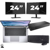 Dell Latitude 7410 - Intel Core i5-10e Generatie - 14 inch - Touch - 16GB RAM - 256GB SSD - Windows 11 Home + 2x 24 inch Monitor Zichtbaar gebruikt