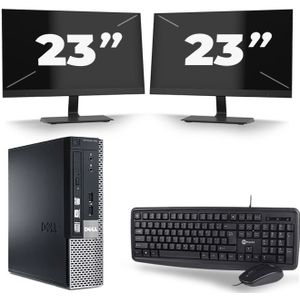 Dell Optiplex 790 USFF - Intel Core i7-2e Generatie - 16GB RAM - 512GB SSD - Windows 10 + 2x 23 inch Monitor Nette Staat