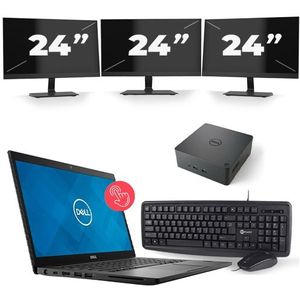 Dell Latitude 7490 - Intel Core i7-8e Generatie - 14 inch - Touch - 16GB RAM - 256GB SSD - Windows 11 + 3x 24 inch Monitor Nette Staat