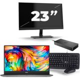 Dell XPS 13 9360 - Intel Core i5-7e Generatie - 13 inch - 8GB RAM - 256GB SSD - Windows 11 Home + 1x 23 inch Monitor Zichtbare schade
