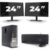 Dell Optiplex 7010 SFF - Intel Core i3-3e Generatie - 8GB RAM - 256GB SSD - Windows 10 + 2x 24 inch Monitor Nette Staat