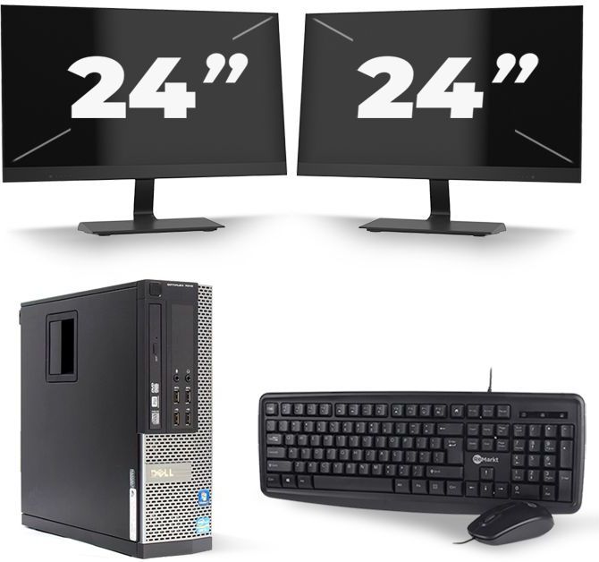 Dell Optiplex 7010 SFF - Intel Core i3-3e Generatie - 8GB RAM - 256GB SSD - Windows 10 + 2x 24 inch Monitor Nette Staat