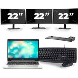 HP ProBook 440 G7 - Intel Core i5-10e Generatie - 14 inch - 8GB RAM - 512GB SSD - Windows 11 + 3x 22 inch Monitor Zichtbaar gebruikt