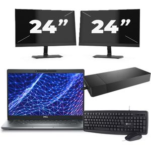 Dell Latitude 5330 - Intel Core i3-12e Generatie - 13 inch - 8GB RAM - 256GB SSD - Windows 11 Home + 2x 24 inch Monitor Zichtbaar gebruikt