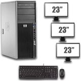 HP Z400 Workstation - Xeon W3520 - NVS 290 - 8GB - 500GB HDD + Dual 3x 23 inch Widescreen LCD - Win 10