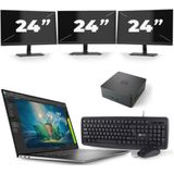 Dell Precision 5570 - Intel Core i7-12e Generatie - 15 inch - 16GB RAM - 256GB SSD - Windows 11 Home + 3x 24 inch Monitor Nette Staat