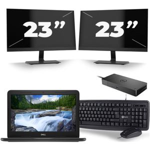 Dell Latitude 3300 - Intel Core i3-7e Generatie - 13 inch - 8GB RAM - 256GB SSD - Windows 11 + 2x 23 inch Monitor Zichtbaar gebruikt