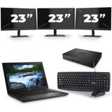 Dell Latitude 5490 - Intel Core i5-8e Generatie - 14 inch - 16GB RAM - 256GB SSD - Windows 11 + 3x 23 inch Monitor Nette Staat