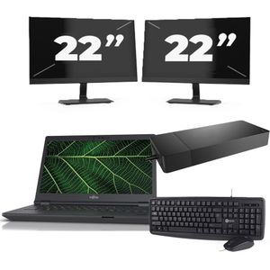 Fujitsu LIFEBOOK E5411 - Intel Core i5-11e Generatie - 14 inch - 16GB RAM - 256GB SSD - Windows 11 Home + 2x 22 inch Monitor Zichtbaar gebruikt