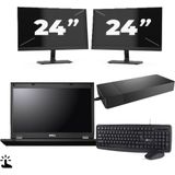 Fujitsu Lifebook E5510 - Intel Core i7-10e Generatie - 15 inch - Touch - 16GB RAM - 256GB SSD - Windows 11 Home + 2x 24 inch Monitor Zichtbaar gebruikt