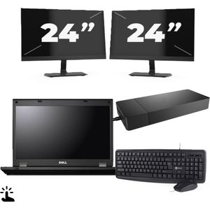 Fujitsu Lifebook E5510 - Intel Core i7-10e Generatie - 15 inch - Touch - 16GB RAM - 256GB SSD - Windows 11 Home + 2x 24 inch Monitor Zichtbaar gebruikt