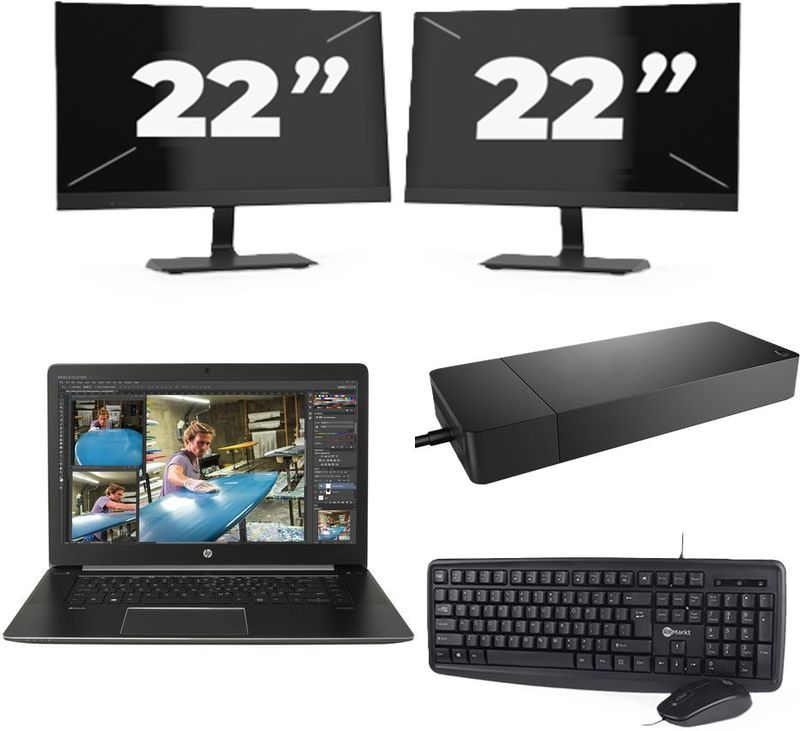 Lenovo Thinkpad L13 G3 - Intel Core i5-13e Generatie - 13 inch - 16GB RAM - 256GB SSD - Windows 11 Home + 2x 22 inch Monitor Zichtbaar gebruikt