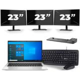 HP EliteBook 830 G8 - Intel Core i5-11e Generatie - 13 inch - 16GB RAM - 256GB SSD - Windows 11 + 3x 23 inch Monitor Nette Staat