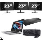 Dell Precision 7540 - Intel Core i7-9e Generatie - 15 inch - Touch - 16GB RAM - 256GB SSD - Windows 11 Home + 3x 23 inch Monitor Zichtbaar gebruikt