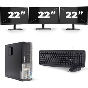 Dell Optiplex 7010 SFF - Intel Core i5-3e Generatie - 8GB RAM - 256GB SSD - Windows 10 + 3x 22 inch Monitor Nette Staat