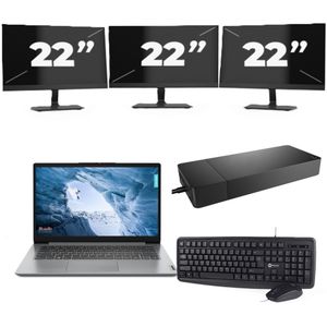 Lenovo ThinkPad T14 Gen 1 - AMD Ryzen 5 PRO 4650U - 14 inch - 16GB RAM - 256GB SSD - Windows 11 Home + 3x 22 inch Monitor Nette Staat