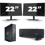 Fujitsu Esprimo Q556 USFF - Intel Core i7-6e Generatie - 16GB RAM - 256GB SSD - Windows 11 + 2x 22 inch Monitor Nette Staat