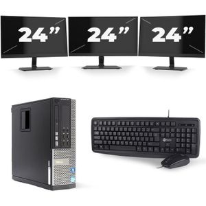 Dell Optiplex 7010 SFF - Intel Core i7-3e Generatie - 16GB RAM - 256GB SSD - Windows 10 + 3x 24 inch Monitor Nette Staat