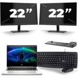 HP ProBook 430 G6 - Intel Core i5-8e Generatie - 13 inch - 16GB RAM - 256GB SSD - Windows 11 + 2x 22 inch Monitor Zichtbaar gebruikt