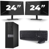 Dell Optiplex 7040 Micro Tower - Intel Core i5-6e Generatie - 8GB RAM - 256GB SSD - Windows 11 + 2x 24 inch Monitor Nette Staat