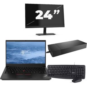 Lenovo ThinkPad E14 - Intel Core i3-10e Generatie - 14 inch - 16GB RAM - 256GB SSD - Windows 11 + 1x 24 inch Monitor Zichtbare schade