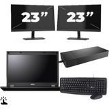 Fujitsu Lifebook E5510 - Intel Core i7-10e Generatie - 15 inch - Touch - 16GB RAM - 256GB SSD - Windows 11 Home + 2x 23 inch Monitor Zichtbaar gebruikt