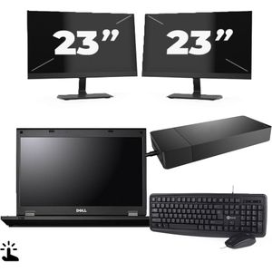 Fujitsu Lifebook E5510 - Intel Core i7-10e Generatie - 15 inch - Touch - 16GB RAM - 256GB SSD - Windows 11 Home + 2x 23 inch Monitor Zichtbaar gebruikt