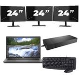 Dell Latitude 7330 - Intel Core i5-12e Generatie - 13 inch - 16GB RAM - 256GB SSD - Windows 11 Home + 3x 24 inch Monitor Nette Staat