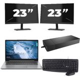 Lenovo ThinkPad T14 Gen 1 - Intel Core i7-10e Generatie - 14 inch - 16GB RAM - 256GB SSD - Windows 11 Home + 2x 23 inch Monitor Zichtbare schade