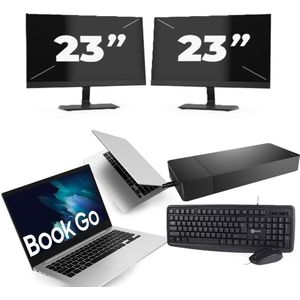 Microsoft Surface Go - Intel Core i5-10e Generatie - 10 inch - 8GB RAM - 64GB SSD - Windows 11 Home + 2x 23 inch Monitor Zichtbaar gebruikt