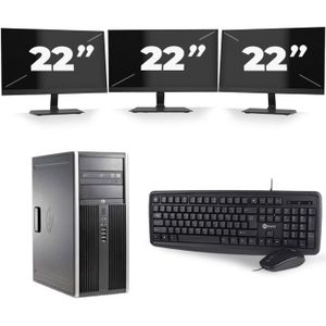 HP Compaq Elite 8300 Micro Tower - Intel Core i3-3e Generatie - 8GB RAM - 128GB SSD - Windows 10 + 3x 22 inch Monitor Nette Staat