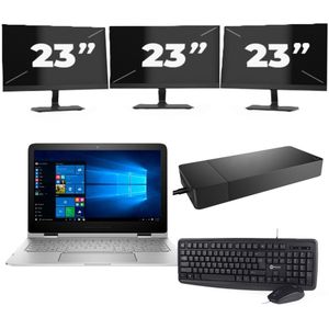 Lenovo Thinkpad E14 G2 - AMD Ryzen 5 4500U - 14 inch - 16GB RAM - 256GB SSD - Windows 11 Home + 3x 23 inch Monitor Zichtbaar gebruikt