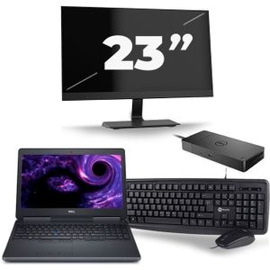 Dell Precision 7510 - Intel Core i5-6e Generatie - 15 inch - 8GB RAM - 512GB SSD - Windows 11 + 1x 23 inch Monitor Zichtbaar gebruikt