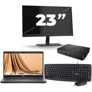 Dell Latitude 5401 - Intel Core i7-9e Generatie - 14 inch - 16GB RAM - 256GB SSD - Windows 11 + 1x 23 inch Monitor Nette Staat