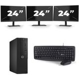 Dell Optiplex 3050 SFF - Intel Core i5-7e Generatie - 8GB RAM - 256GB SSD - Windows 11 + 3x 24 inch Monitor Nette Staat
