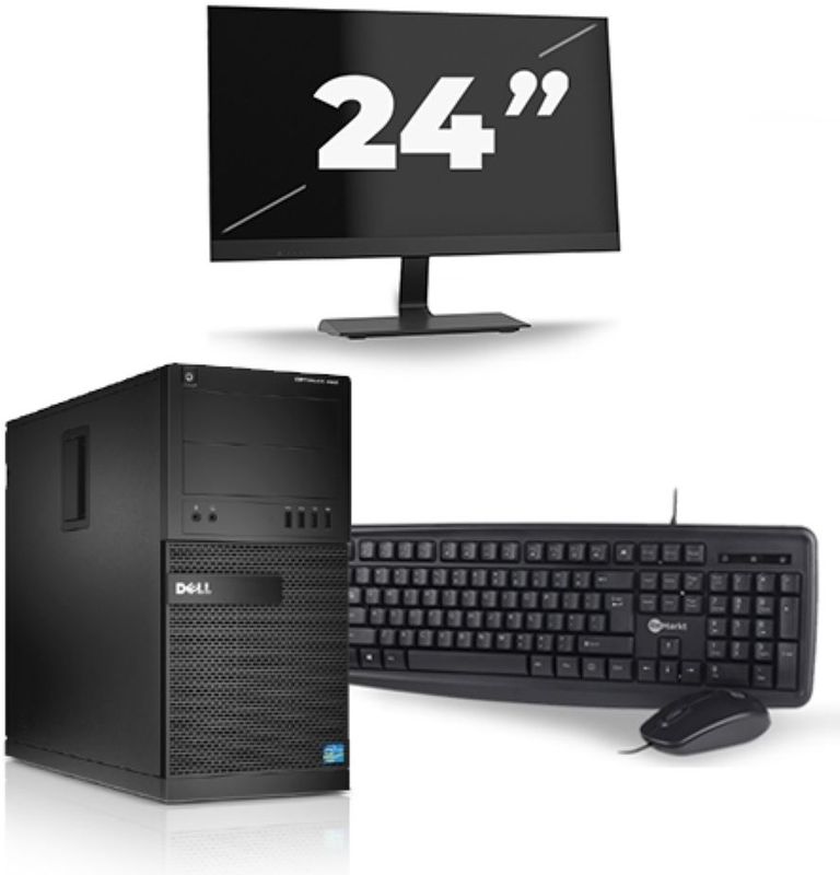 Dell Optiplex XE2 Micro Tower - Intel Core i7-4e Generatie - 16GB RAM - 256GB SSD - Windows 10 + 1x 24 inch Monitor Nette Staat