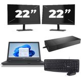 Fujitsu Lifebook E5511 - Intel Core i7-11e Generatie - 15 inch - 16GB RAM - 256GB SSD - Windows 11 Home + 2x 22 inch Monitor Zichtbaar gebruikt