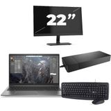 HP ZBook Firefly 15 G7 - Intel Core i7-10e Generatie - 15 inch - 16GB RAM - 256GB SSD - Windows 11 + 1x 22 inch Monitor Nette Staat