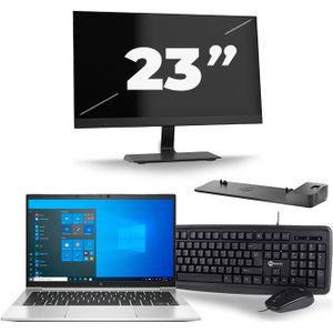 HP EliteBook 830 G8 - Intel Core i5-11e Generatie - 13 inch - 16GB RAM - 512GB SSD - Windows 11 + 1x 23 inch Monitor Nette Staat