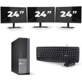 Dell Optiplex 7020 SFF - Intel Core i5-4e Generatie - 8GB RAM - 256GB SSD - Windows 10 + 3x 24 inch Monitor Nette Staat