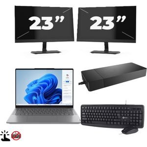 Microsoft Surface Pro 7 (Zonder Toetsenbord) - Intel Core i5-10e Generatie - 12 inch - Touch - 8GB RAM - 256GB SSD - Windows 11 Home + 2x 23 inch Monitor Zichtbaar gebruikt