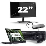 Lenovo ThinkPad X13 Yoga G1 - Intel Core i7-10e Generatie - 13 inch - Touch - 16GB RAM - 256GB SSD - Windows 11 Home + 1x 22 inch Monitor Zichtbaar gebruikt
