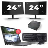 Dell Latitude 7310 - Intel Core i5-10e Generatie - 13 inch - 16GB RAM - 256GB SSD - Windows 11 Home + 2x 24 inch Monitor Zichtbaar gebruikt
