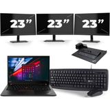 Lenovo ThinkPad T490 - Intel Core i5-8e Generatie - 14 inch - 16GB RAM - 256GB SSD - Windows 11 Home + 3x 23 inch Monitor Zichtbaar gebruikt