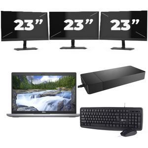Dell Latitude 5420 - Intel Core i3-11e Generatie - 14 inch - 16GB RAM - 256GB SSD - Windows 11 Home + 3x 23 inch Monitor Zichtbare schade