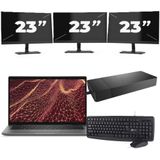 Dell Latitude 7430 - Intel Core i7-12e Generatie - 14 inch - 16GB RAM - 256GB SSD - Windows 11 Home + 3x 23 inch Monitor Zichtbaar gebruikt